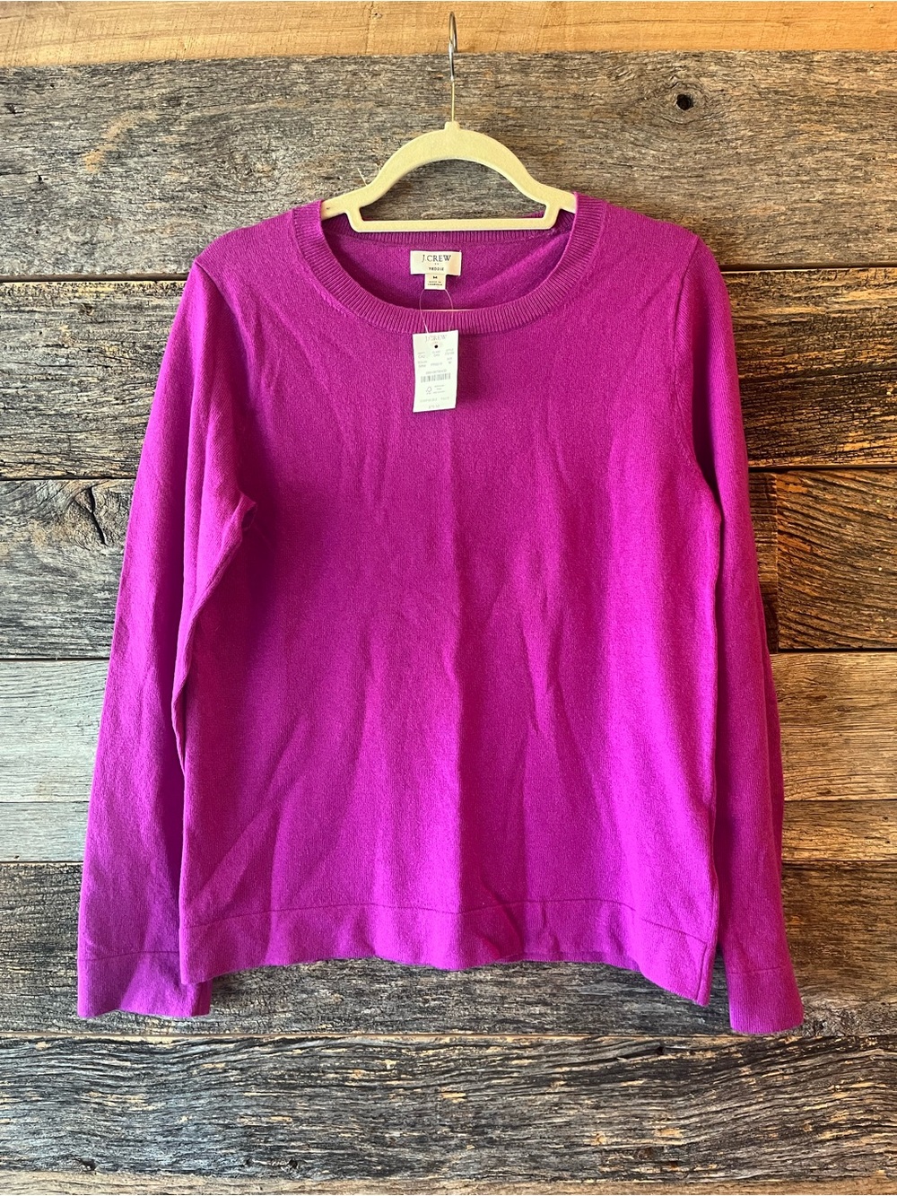 J. Crew Women's Crewneck Sweater in Bright Fuchsia